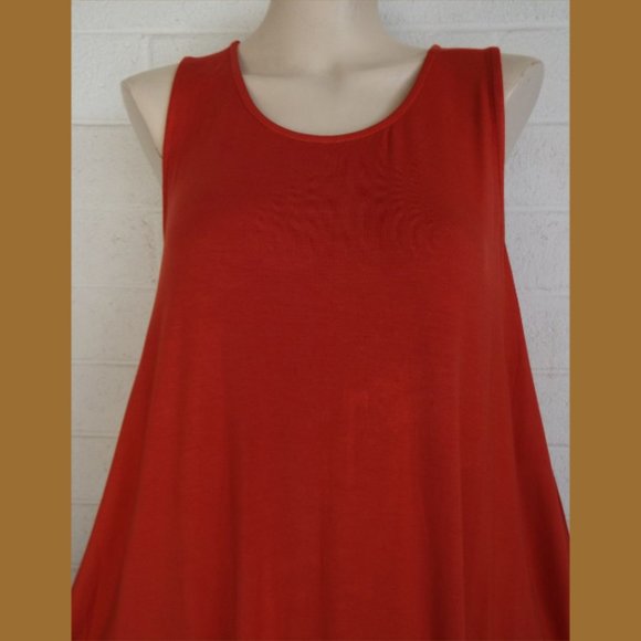 New SACRED THREADS OS melon rayon stretch jersey sleeveless swing tunic top - Picture 3 of 4